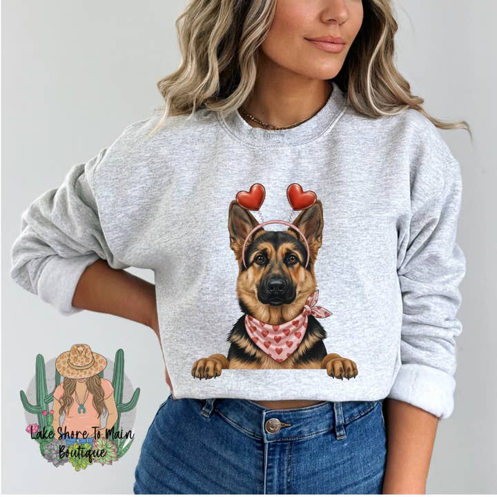 Cute Valentine's day sweatshirt - Valentine German Shepherd for wholesale by Lake Shore To Main