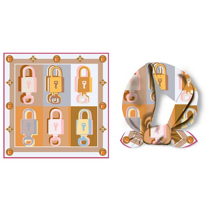 ACCITY - Wholesale Scarf - Women's - NEW COLOR BLOCK PRINTED SQUARE SCARF_CWASC0664