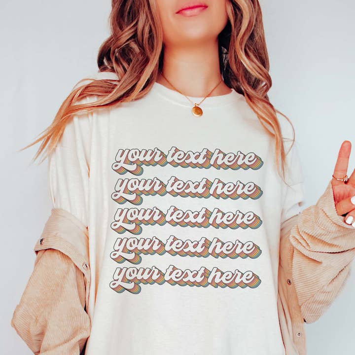 Adult Custom Rainbow Tee YOUR Way Sizes XS-4XL New Designs for wholesale by The Funnel Cake Tree