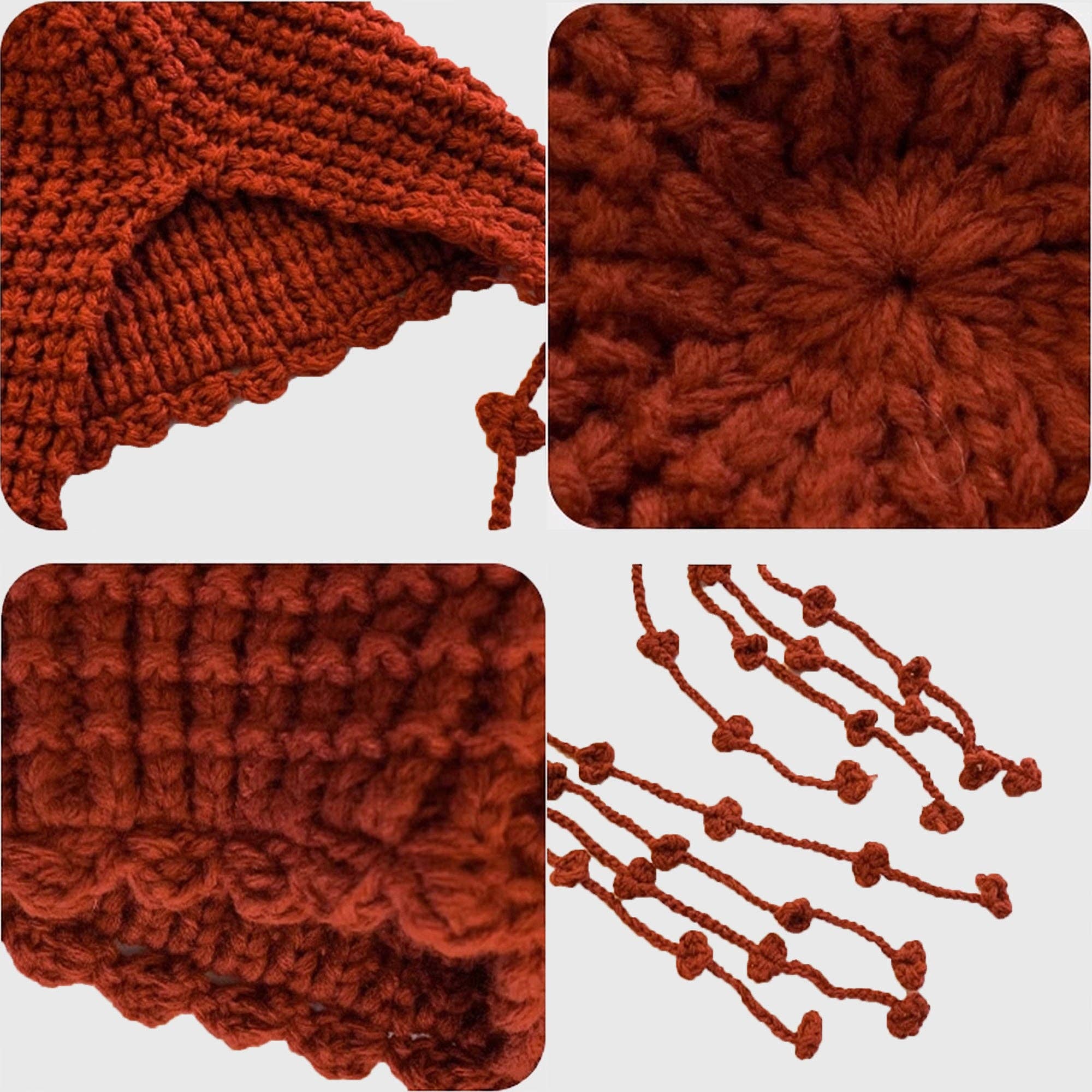 AK Brand - Vendita all'ingrosso Berretto - Donna - Berretto all'uncinetto con dettagli a nappina2