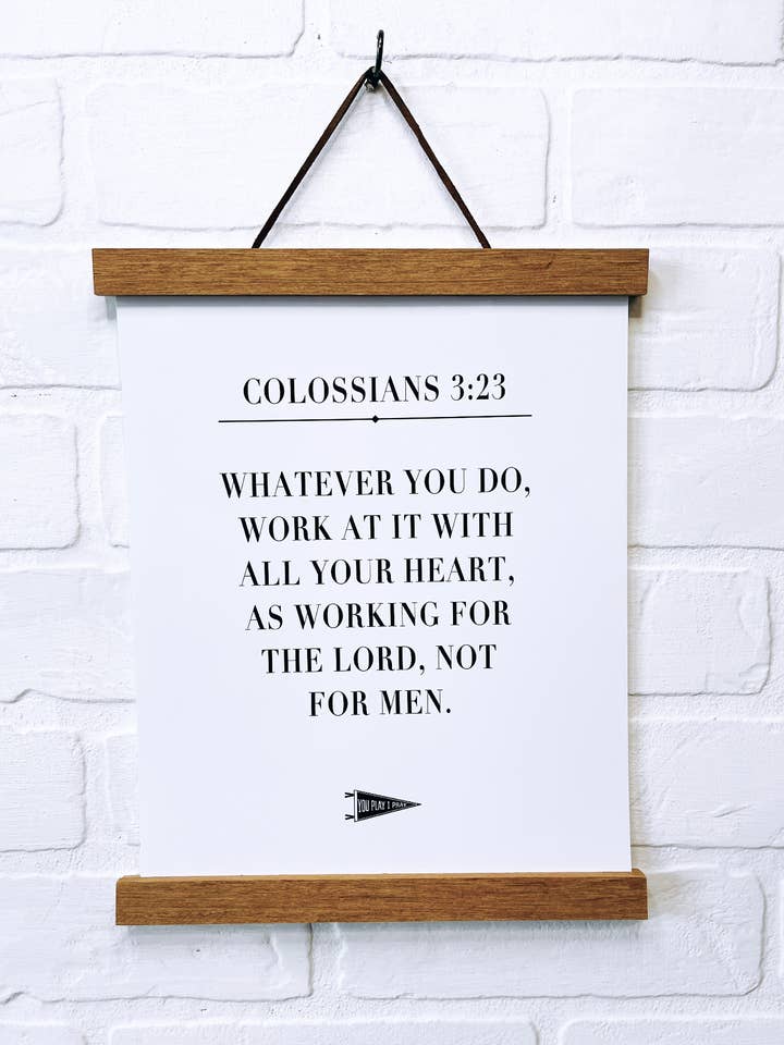 Colossians 3:23 Wall Art | Christian Sports Art for wholesale by You Play I Pray