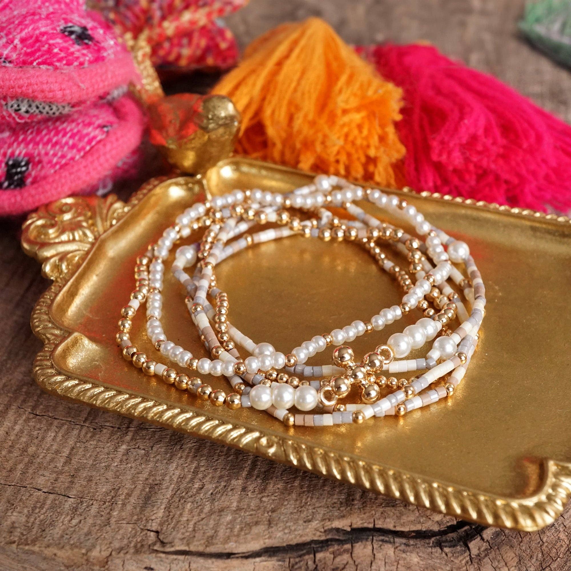 PennyLine inc - Wholesale Beaded Bracelet - Cross, Pearls & Miyuki Beaded Bracelet Set – Effortlessly Elegant2