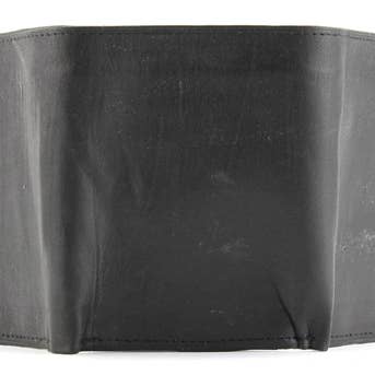 Carteira com três dobras em pele de cordeiro com aba central por atacado de Leather Impressions Inc