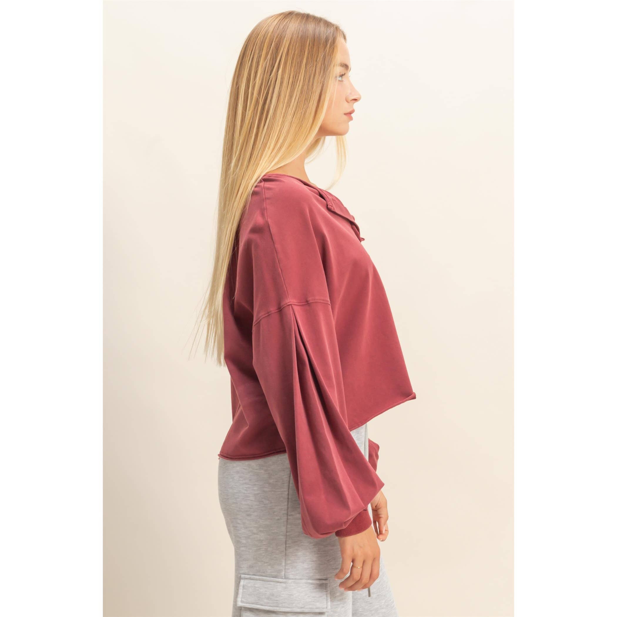 HYFVE - Wholesale Knit Top - Women's - Mineral Washed Casual Long-Sleeve Top3