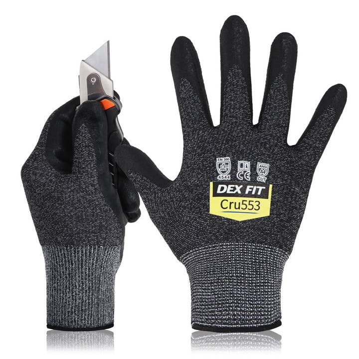 Dex Fit Level 5 Cut Resistant Gloves - Blackgrey for wholesale by Muveen