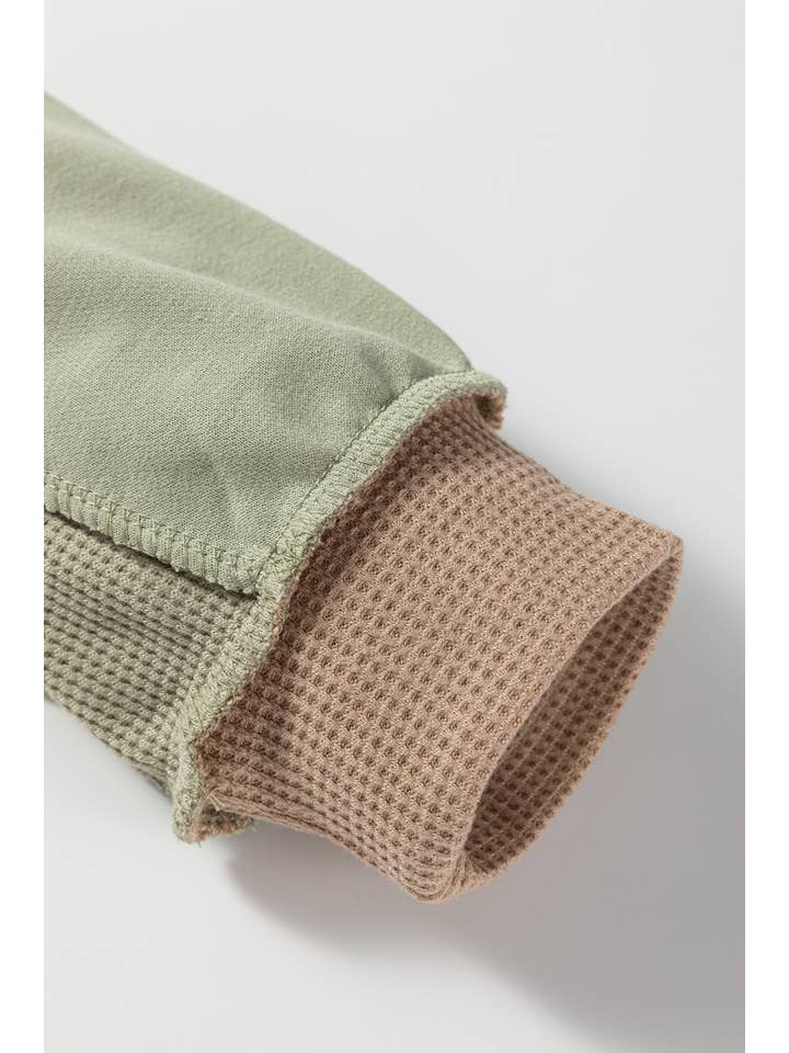 66DISCO - Wholesale Sweatshirt - Women's - 66Block Texture Waffle Patchwork Oversize Sweatshirt(S-4X)10