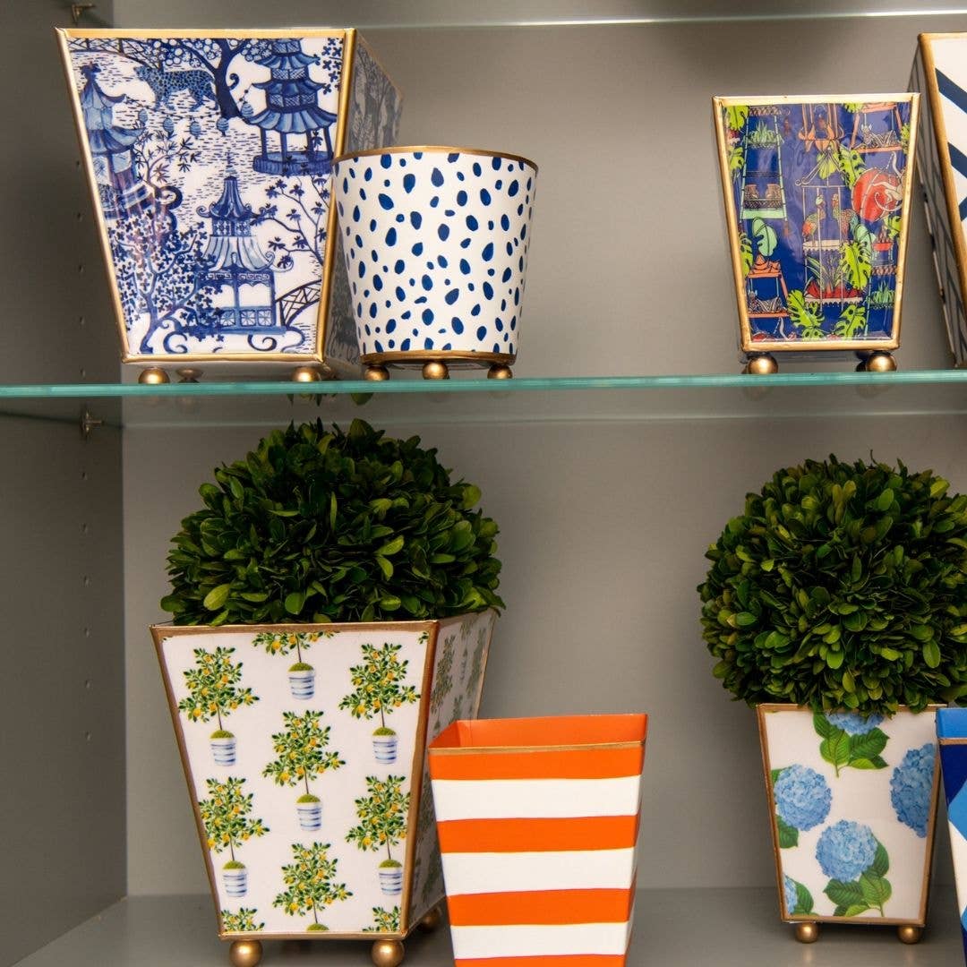 Jaye's Studio - Wholesale Plant Pot - Garden Party Enameled Square Cachepot Planter14