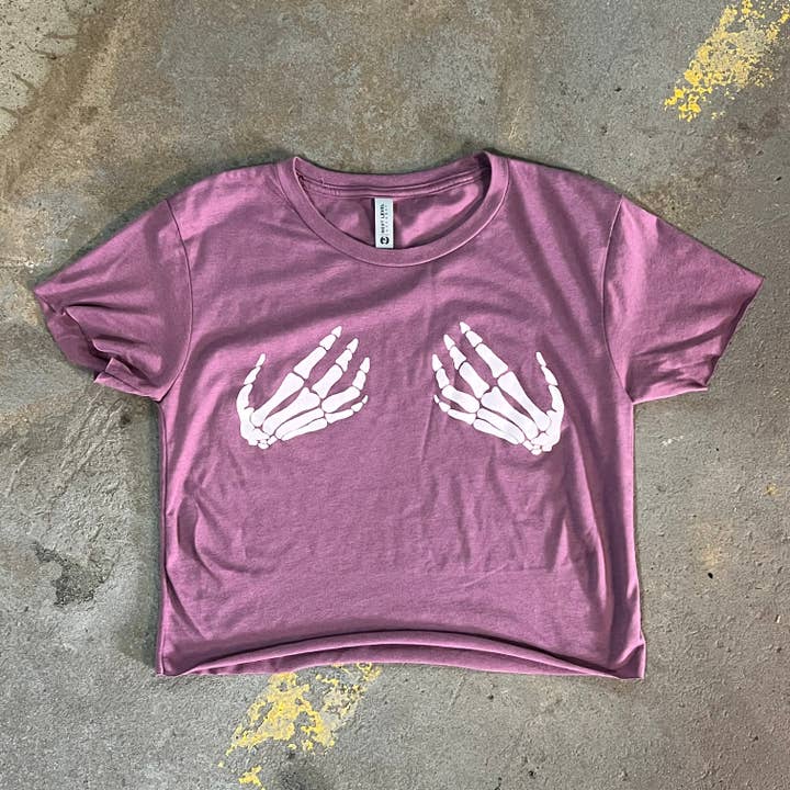 Skullhands Crop Top - Burgundy for wholesale by BOBBYK