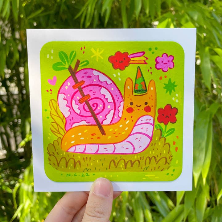 Illustrated By Natalia - Wholesale Art Print - New Print (Mini) ♡ Earth Wizard Snail