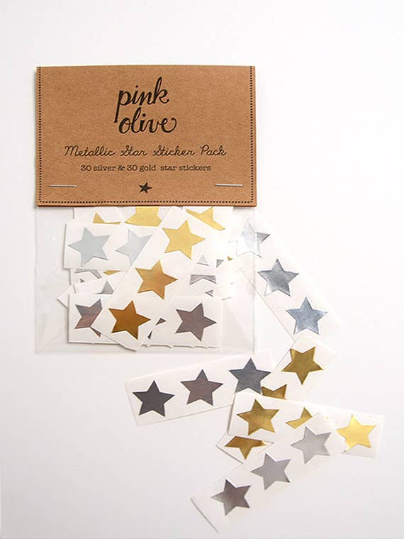 Pegatinas Star - Paquete múltiple para venta al por mayor de Pink Olive