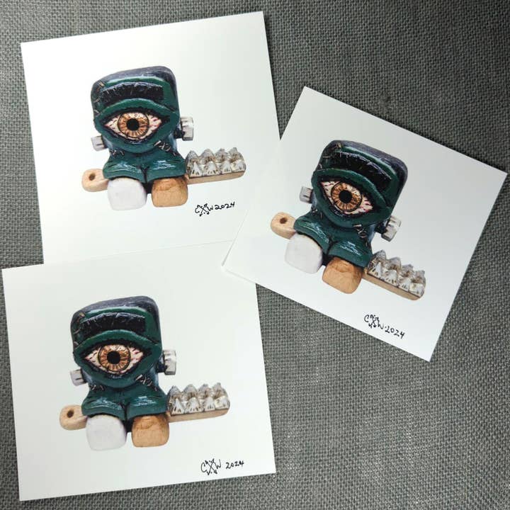 Chaos Woods - Wholesale Art Print - Frankenstein's Monster print - Cyclops with a toothbrush2