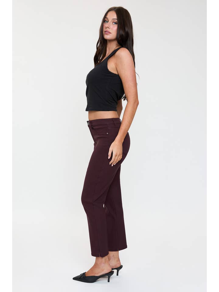 YMI – wholesale Byxor - Dam – Högmidjade Hyperstretch Beskurna Raka Byxor-P04123143