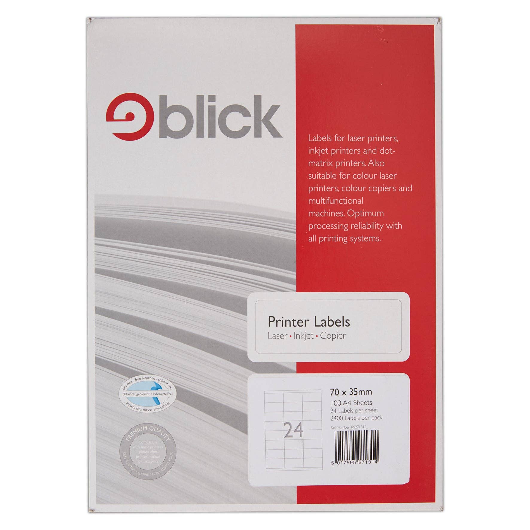West Design Products - Wholesale Gift Tag Label - Blick Labels Multi A4 24Up Sq 70 x 35mm 100 Sheets0