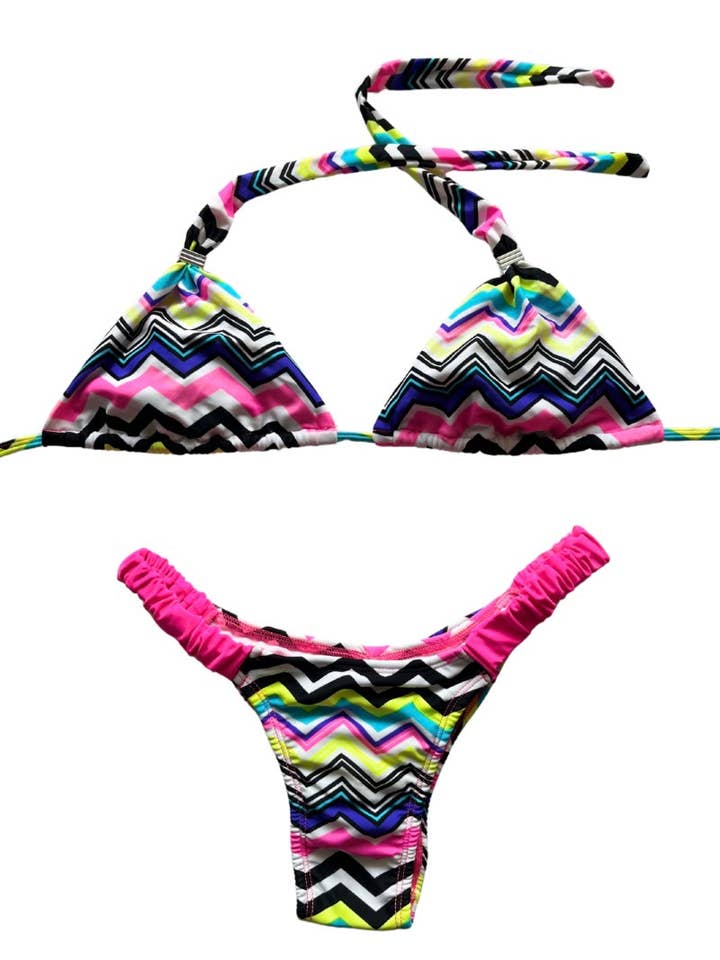 Benatti Beachwear - Wholesale Two Piece Swimsuit - Women's - Colorful Chevron Bikini Set - SALE