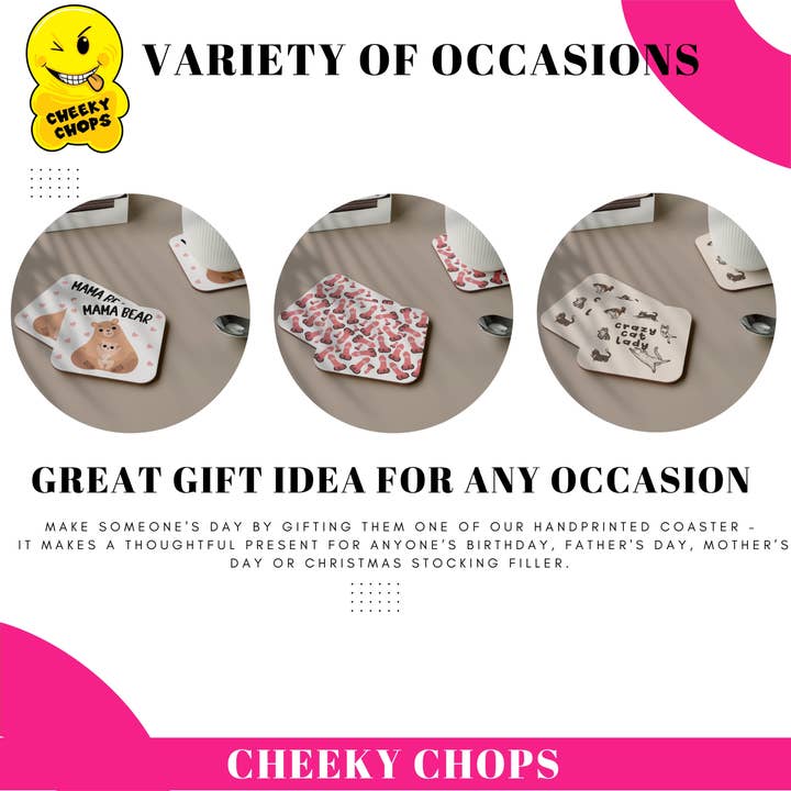 Cheeky Chops Cards & Wanky Candles - Venta al por mayor Posavasos - COASTER - Mierda obligatoria como regalo de inauguración de casa - COASTER12