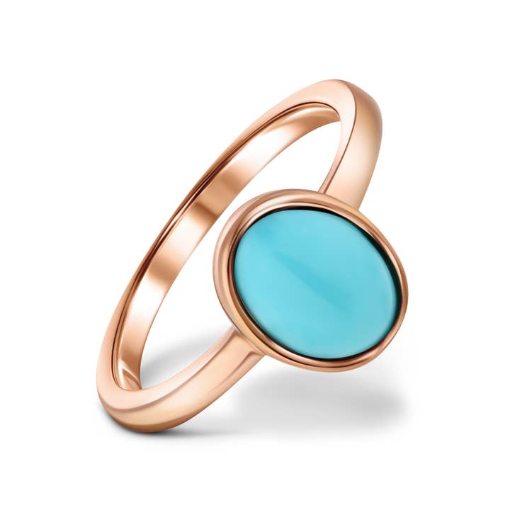 Healing Rose Gold Stack Ring Mother of Turquoise for wholesale by Rejected Hearts Club