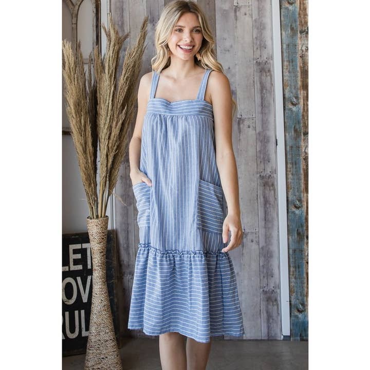 Veveret - Wholesale Dress - Women's - Striped Sundress Dress
