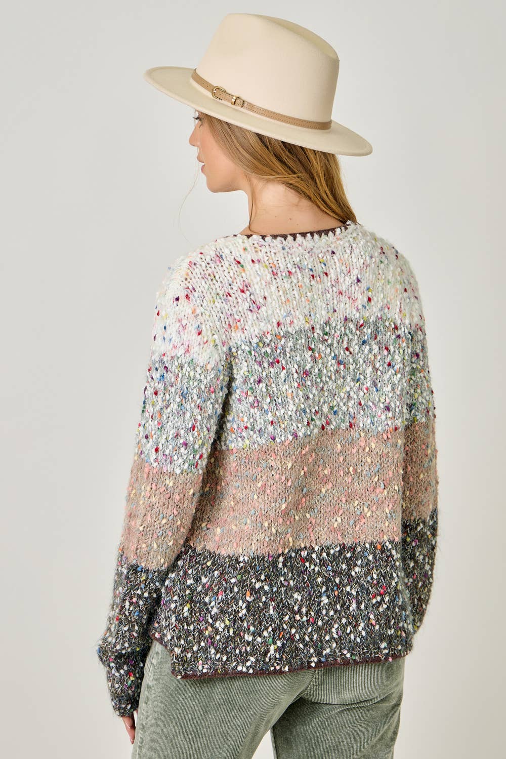 Mystree - Wholesale Cardigan - Women's - 61203 Melange Color Blocked Cardigan 13