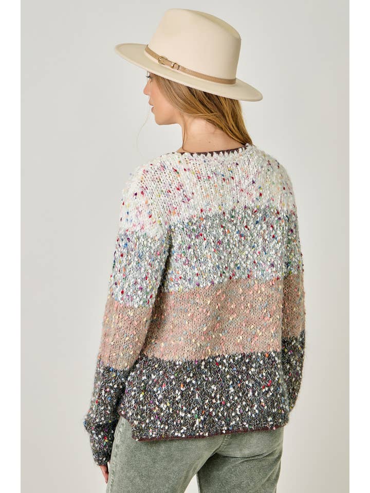 Mystree - Wholesale Cardigan - Women's - 61203 Melange Color Blocked Cardigan 13