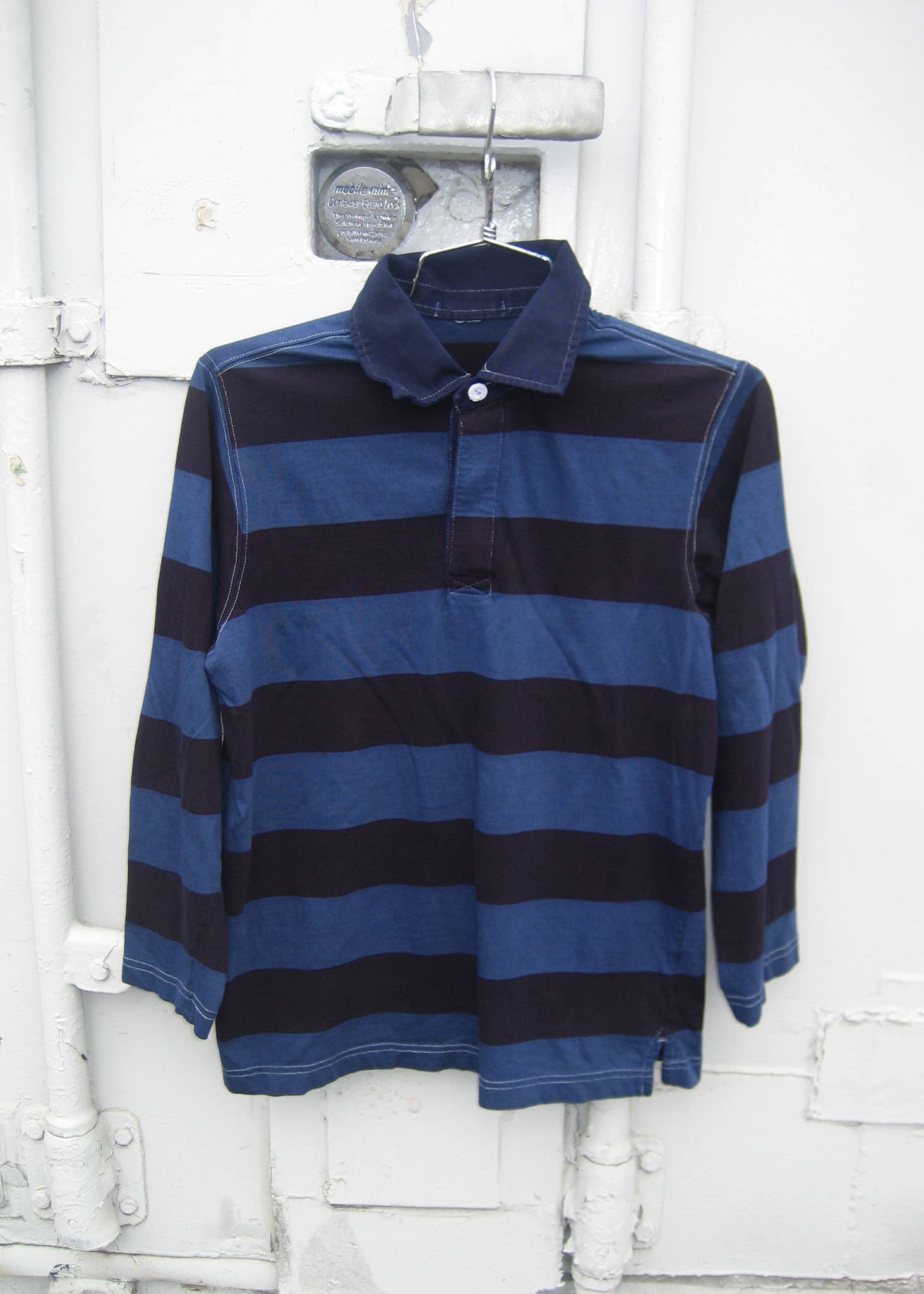 American Recycled Clothing - Wholesale T-shirt - Uniseks - Overgeverfde Gestreepte Aansluitende Rugbyshirt Bundel2