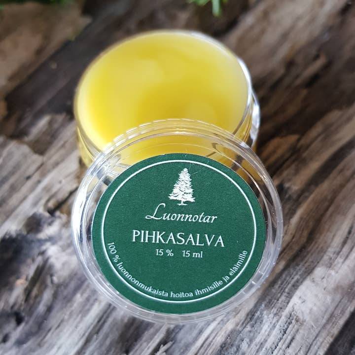 Pihkasalva 15% kätevässä 15 ml purkissa para venta al por mayor de Luonnotar