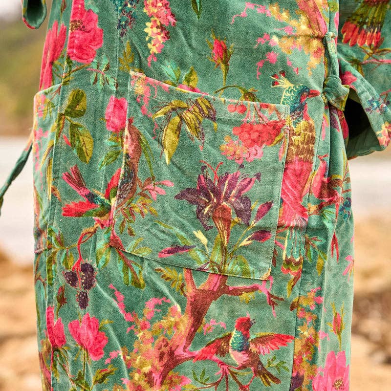 Linen Connections - Wholesale Kimono - Women's - Velvet Robe Kimono - Lush Bohemian Floral Chic Oasis Wear3