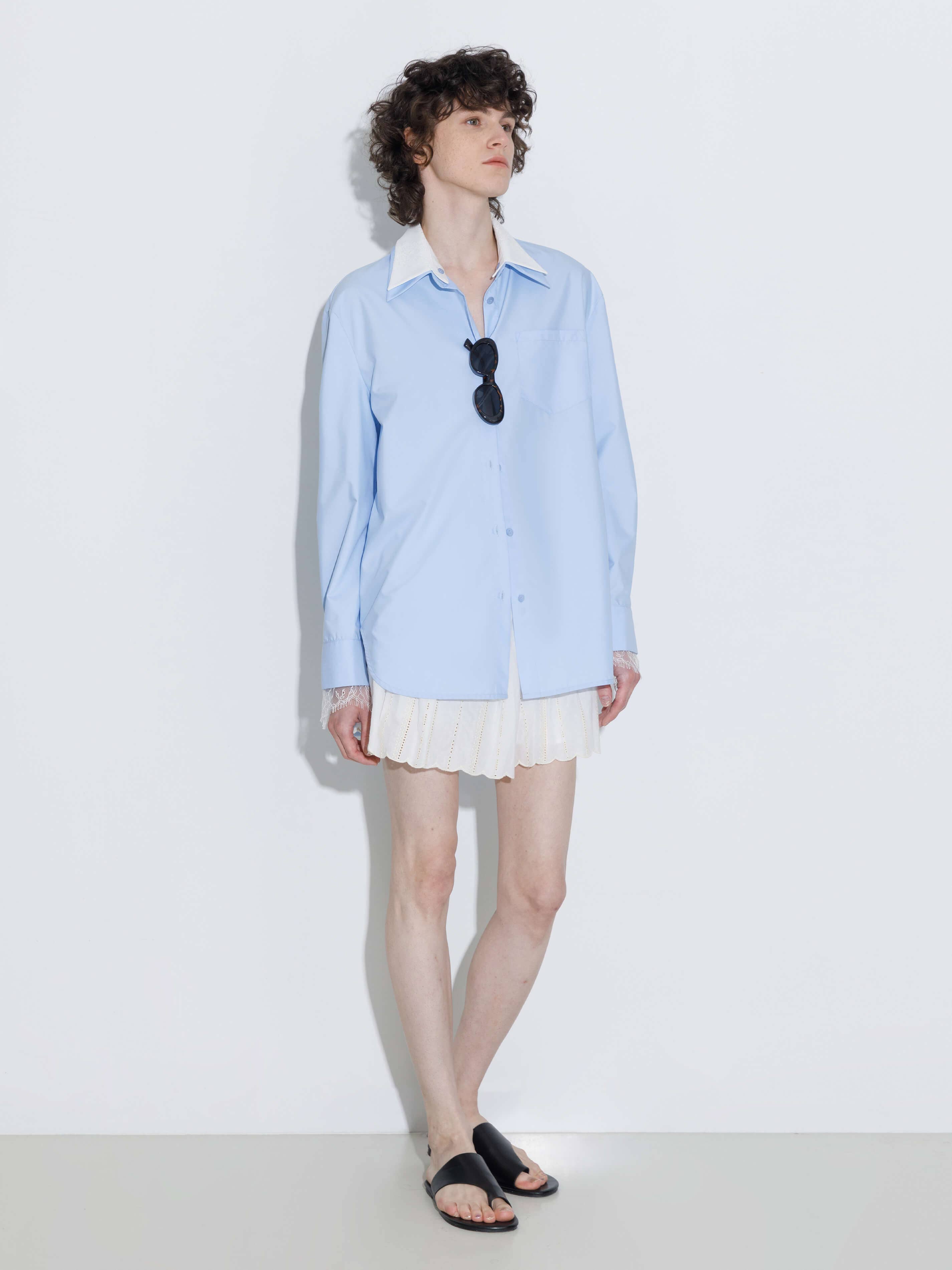 CUBIC - Wholesale Button Down Shirt - Women's - Double Wing Collar Shirt with Detachable Lace Collar9
