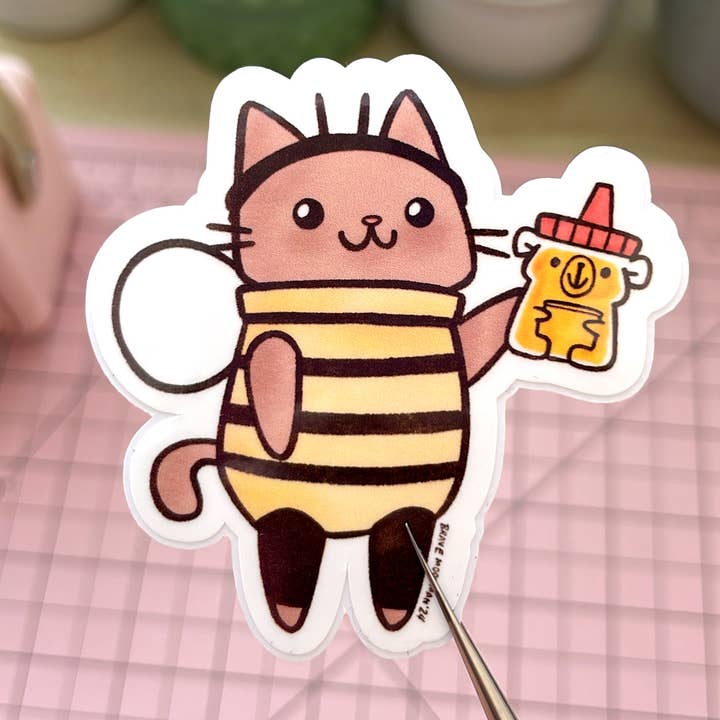 Pegatina de vinilo de gato de miel para venta al por mayor de Brave Moonman