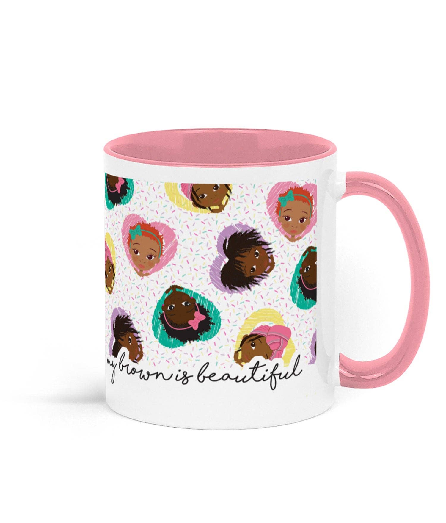 SPRINKLES GIRLS CERAMIC MUG PINK | Fefus Designs for wholesale on Faire2
