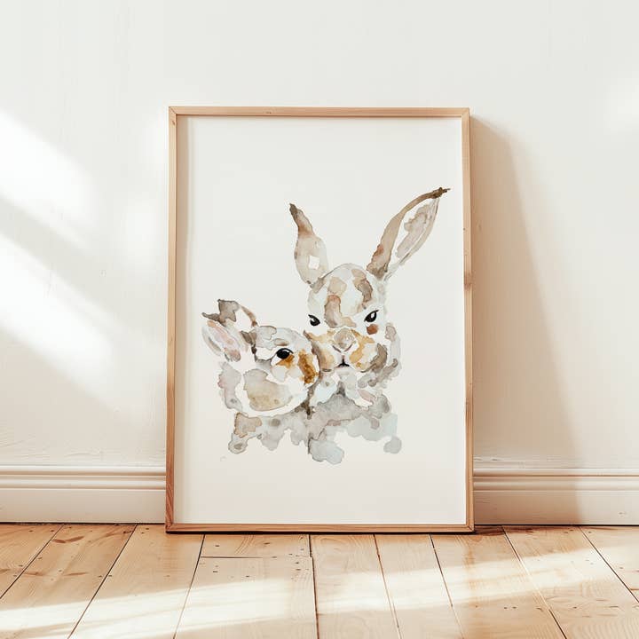 Konijnen Kinderkamer Poster - Schattige Dierenafbeeldingen Kunstdruk voor wholesale door MiniDei