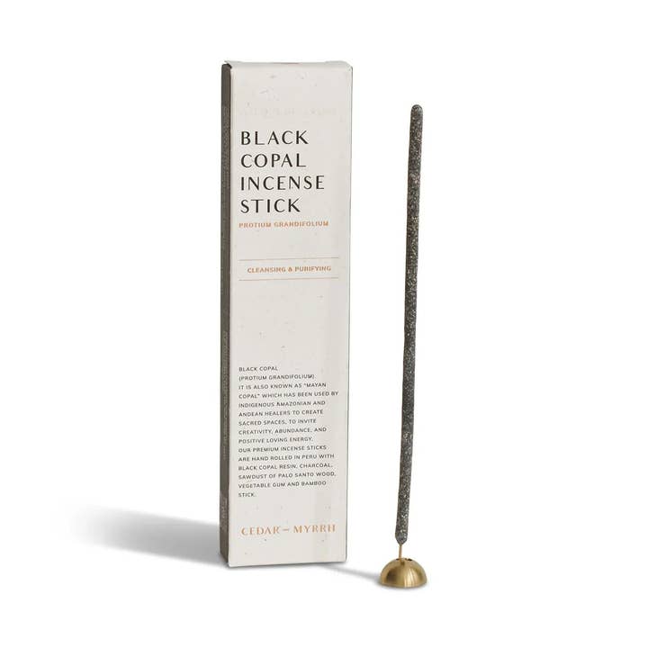 Black Copal Incense Sticks – 7 Hand-Rolled Sticks from Peru for wholesale by Cedar and Myrrh