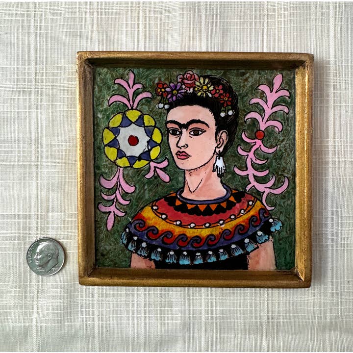 Tesoros Trading Company - Wholesale Painting/Drawing - Frida Floral Small Painting, Peru
