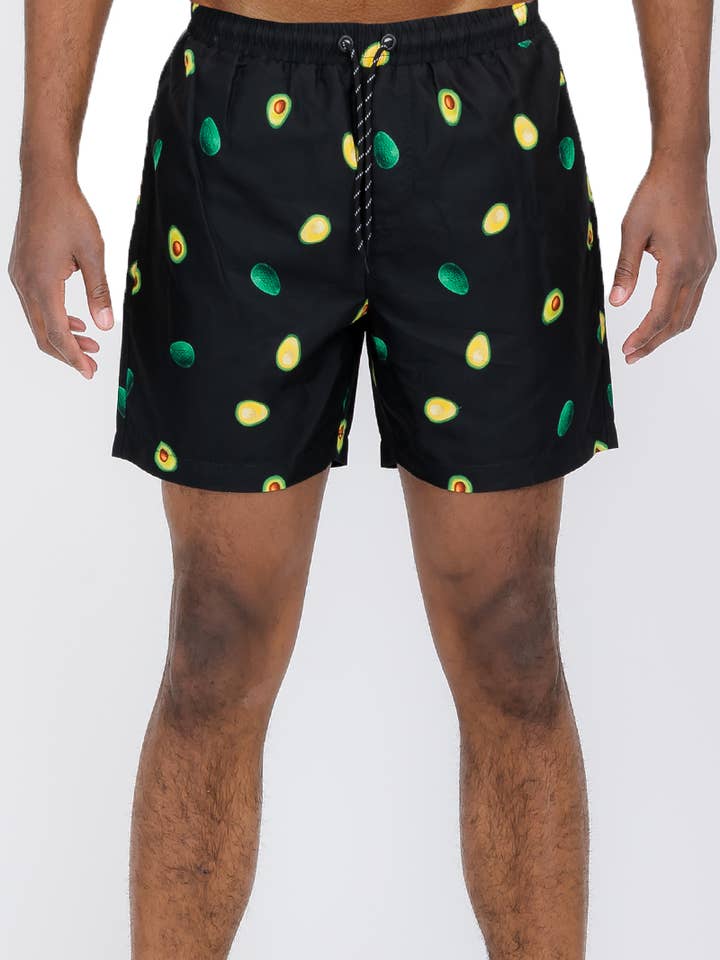 SW010 Avocado Print Swim Trunk Shorts for wholesale by WEIV