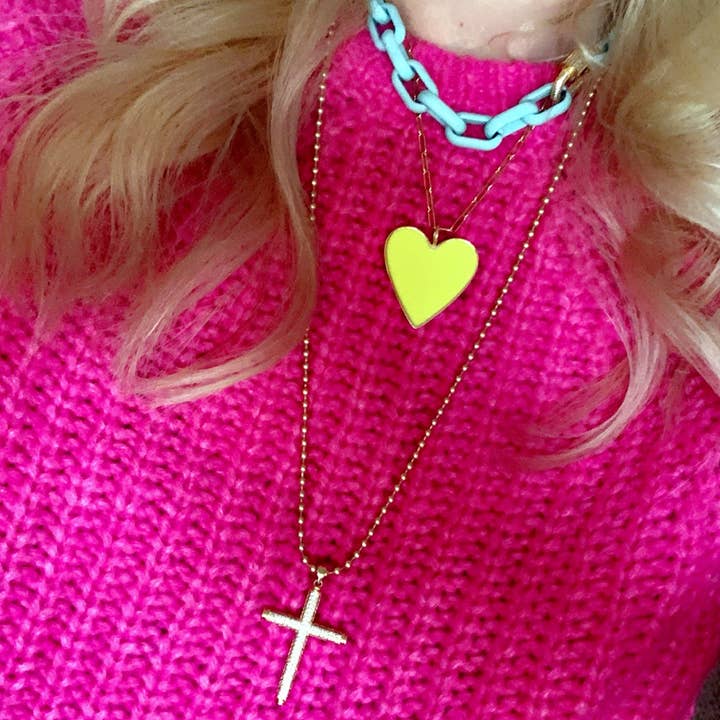 Karli Buxton - Wholesale Link & Chain Necklace - Huey Chunky Enamel Chain Necklace, Customizable Length6