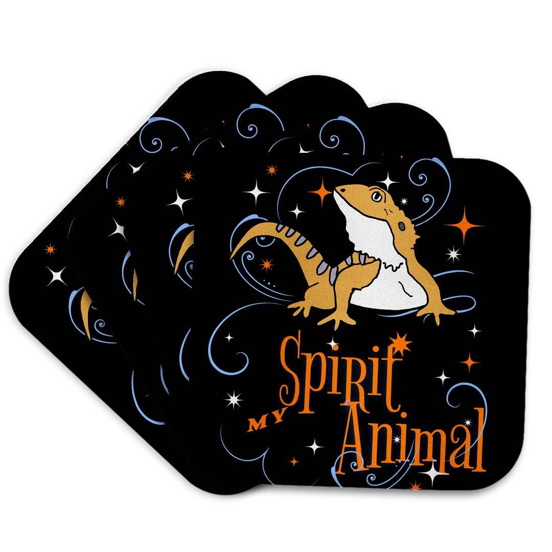 3dRose - Wholesale Coasters - 3dRose, Funny Cute Bearded Dragon Lizard My Spirit Animal Spirit Guide, Coaster7