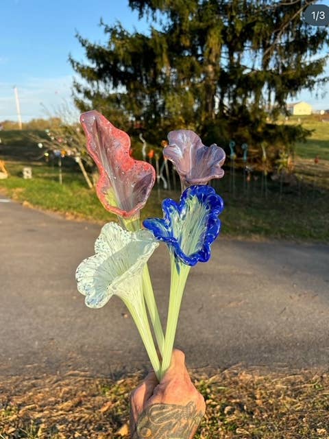 Bloem met lange steel voor wholesale door WGK Glass Art Inc