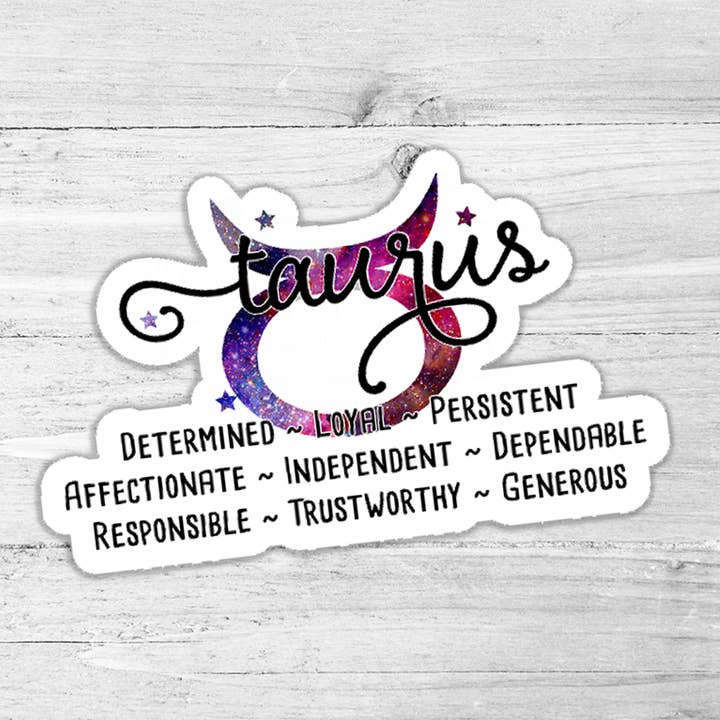 Stjernetegn Tyren Die Cut Sticker for engroshandel hos Trendy Tee Co.