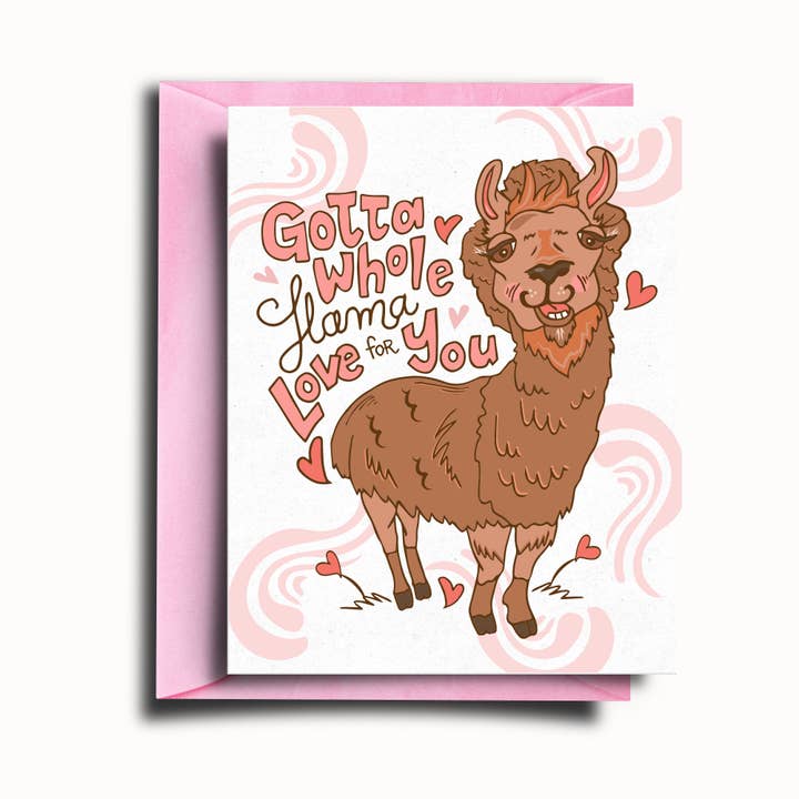 Llama Love Card for wholesale by SOMETHING OF A DANDY