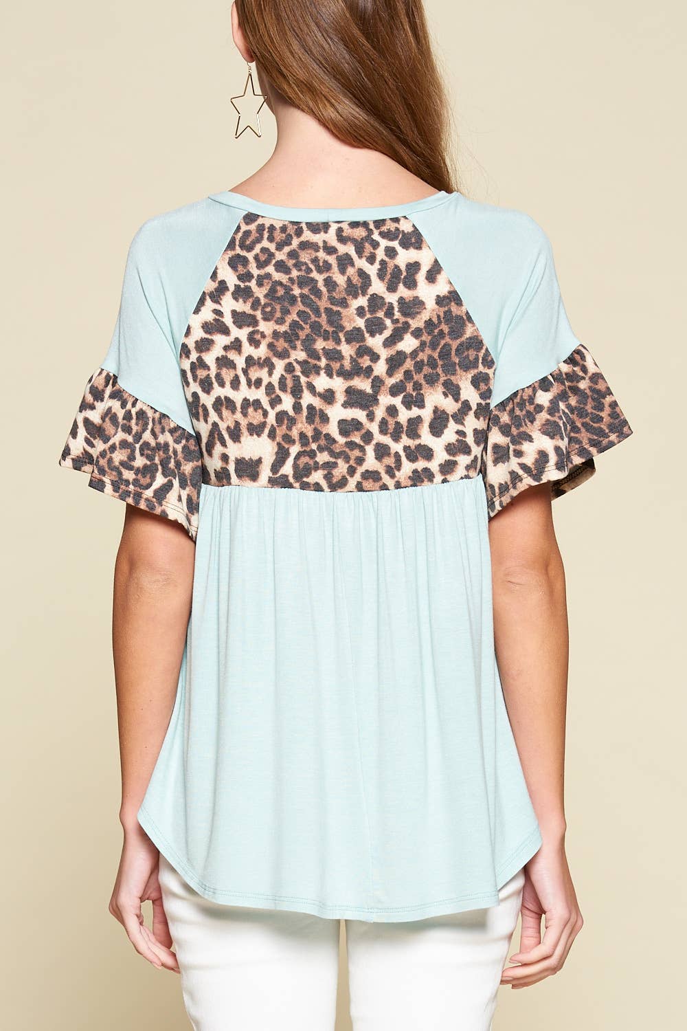 Emerald Collection – Engroshandel Tunika - Dame – ETK-5126 Babydoll Dyreprint Kontrast Tunika6