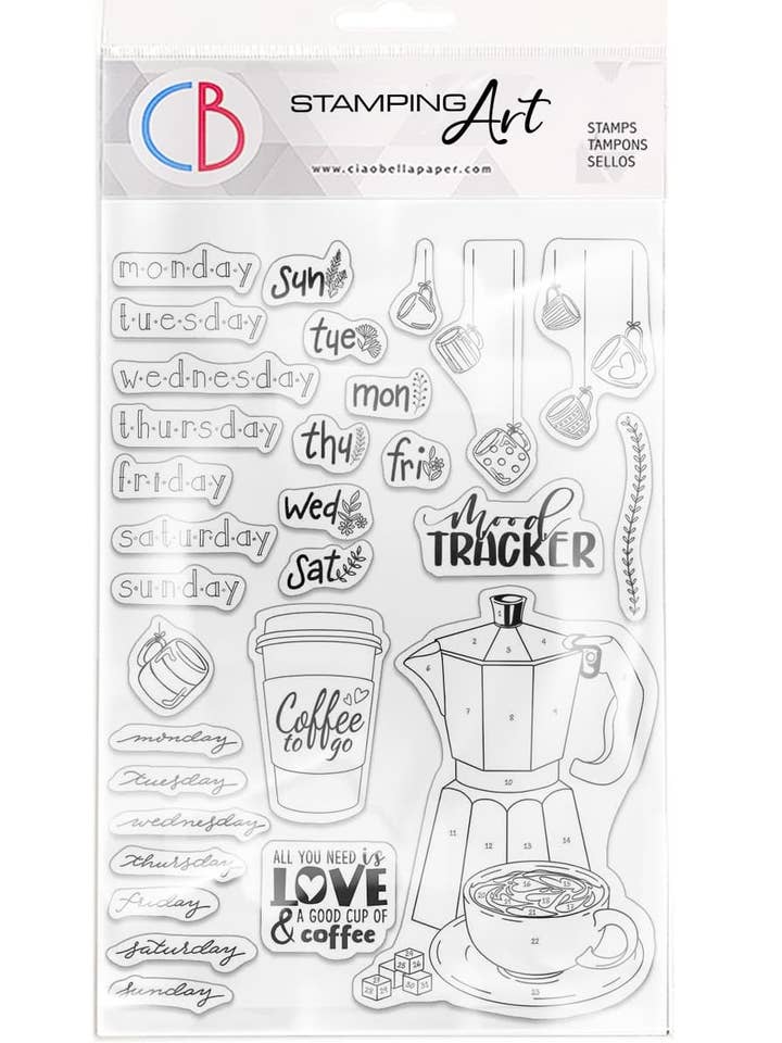 Ciao Bella Clear Stamp Set 6 „x8" BuJo Week for engroshandel hos Ecstasy Crafts Distributing
