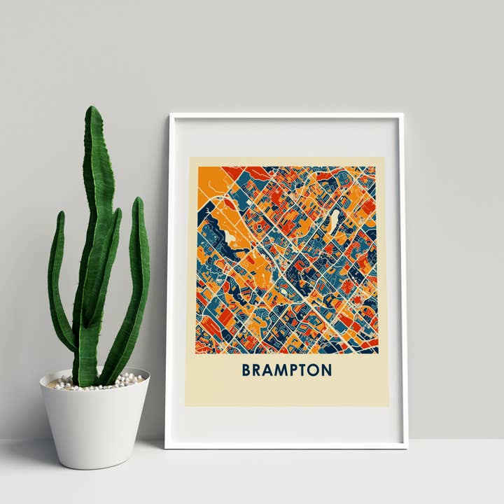 Impresión de mapa prusiano de Brampton, 28 x 35,5 cm, estilo croma para venta al por mayor de ILIKEMAPS