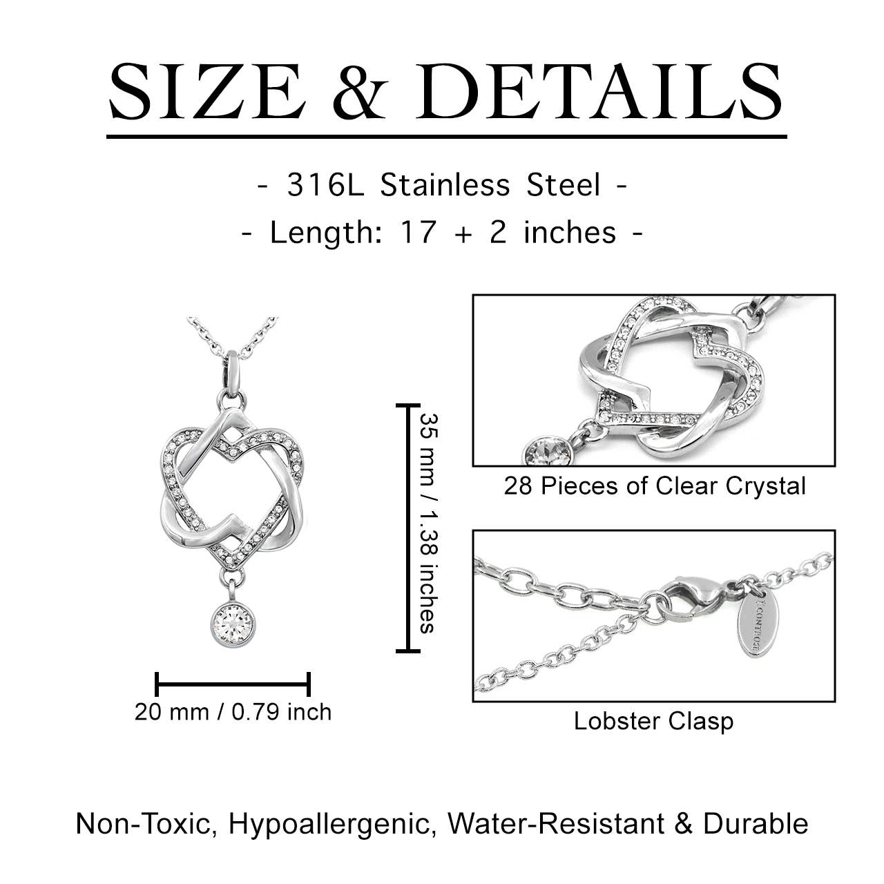 Controse - Vendita all'ingrosso Collana con ciondolo/pendaglio - Collana Love con cuore intrecciato3