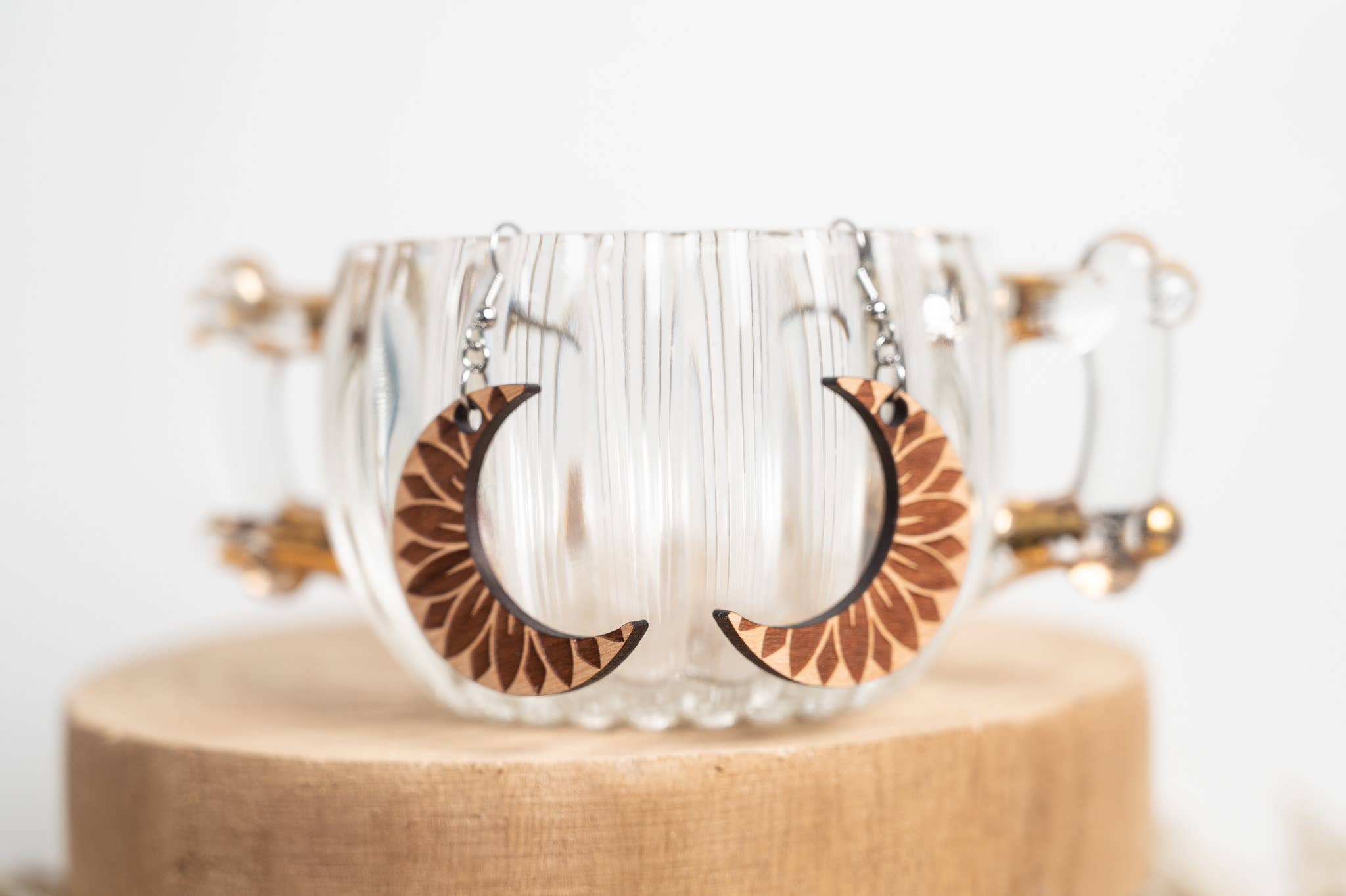 HoneyGlow Designs - Wholesale Dangle Earrings - Moon Sunflower Earrings1