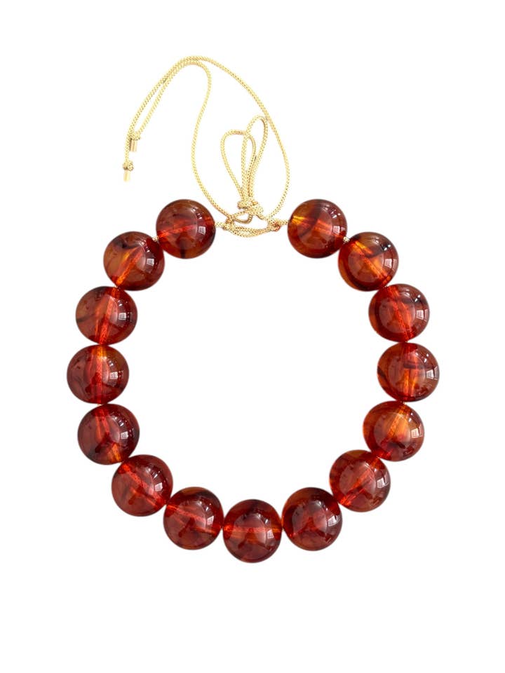 Chunky Beaded Necklace - Rust 24mm for wholesale by KMs GEMs