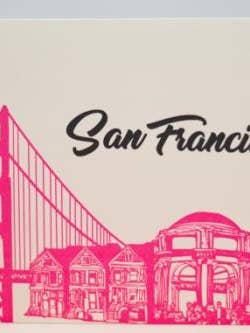 SF Palace Bridge rosa kort för wholesale av Coffee n Cream Press