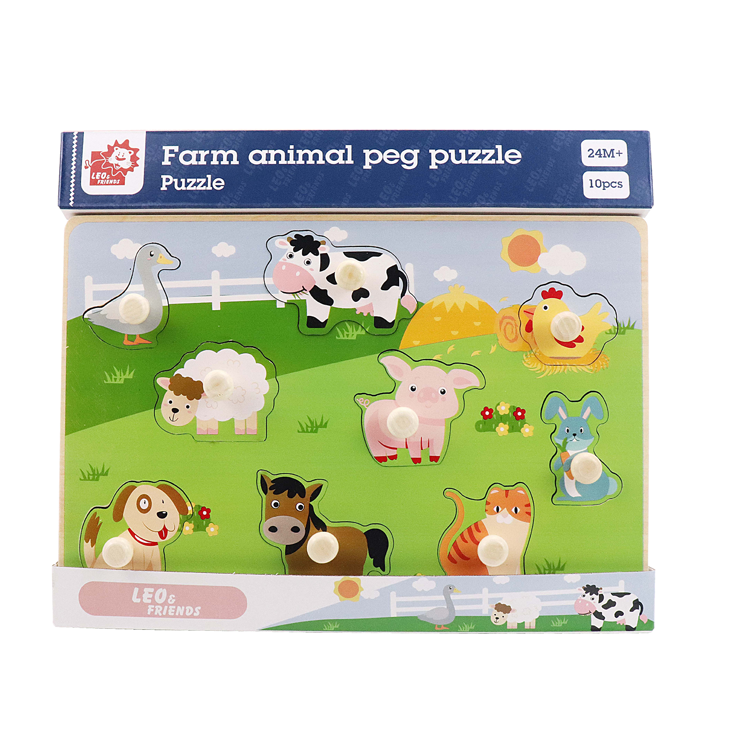Leo & Friends - Vente Puzzle – enfant - Casse-tête Leo & Friends Farm Animal Peg pour 24 mois et plus1