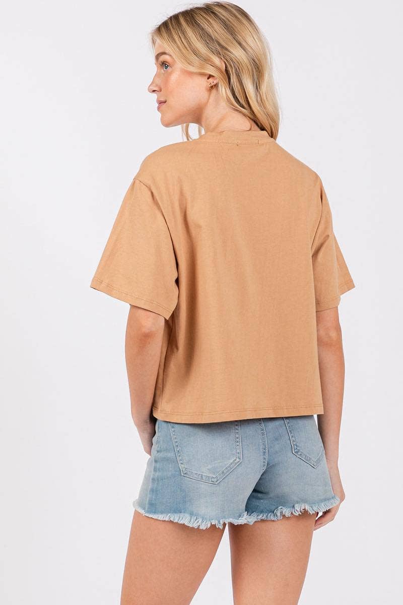 Zutter - Wholesale Screen Printed T-Shirt - Women's - Jesus Saves Graphic S/S Relaxed Faux Crop Tee11