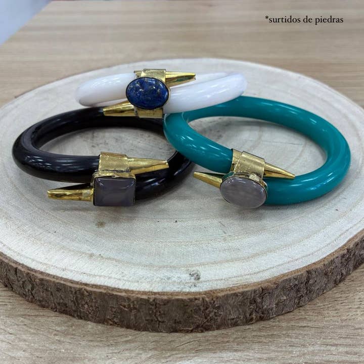 Hecho a mano - Vente Bracelet manchette - Bracelets avec des pierres de couleur.1