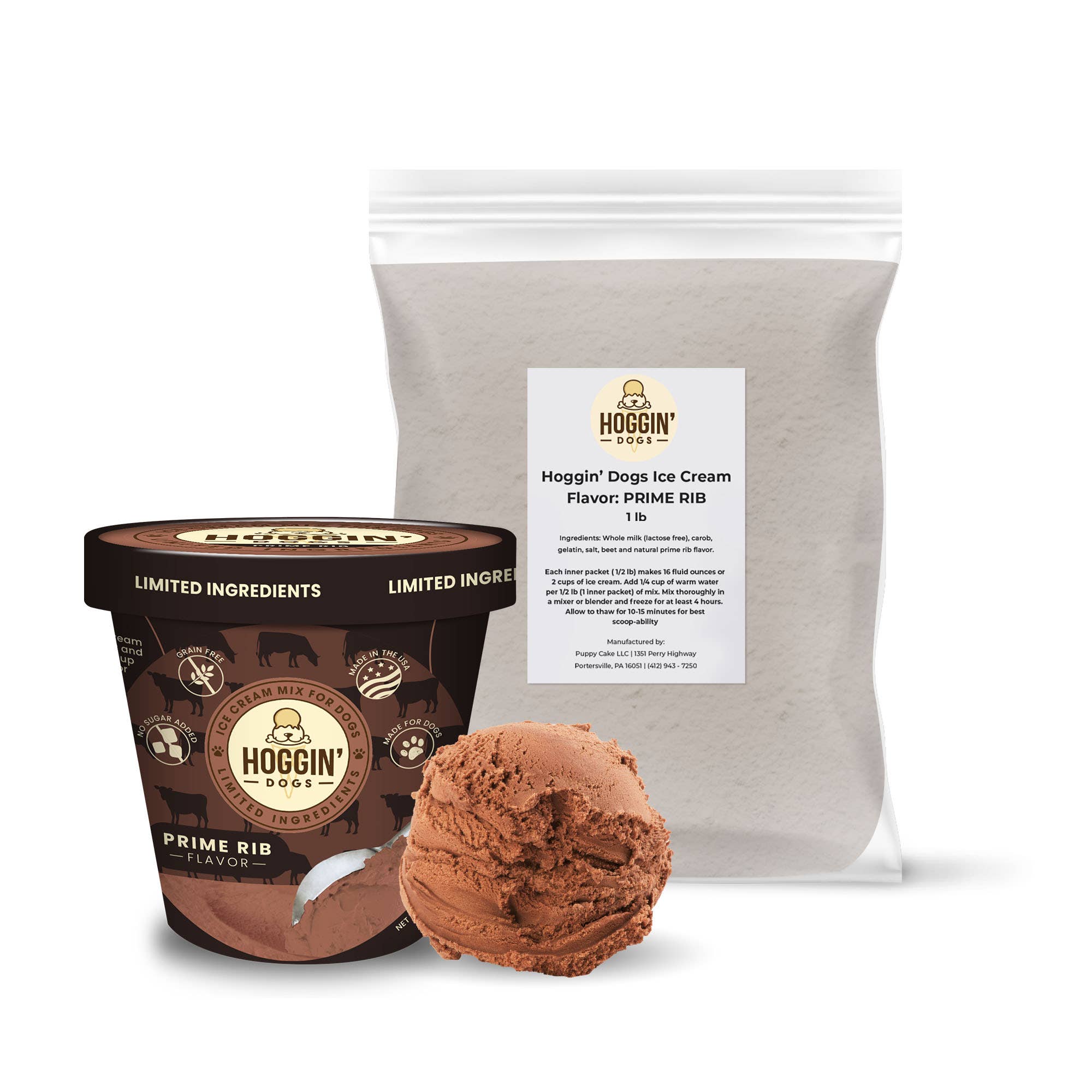 Puppy Cake LLC - Wholesale Pet Treats - Dog - Bulk Hoggin' Dogs Ice Cream Mix - 1lb. Bag3