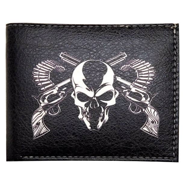 Cartera «Calavera con pistolas cruzadas» para venta al por mayor de Bronze Baboon